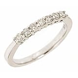 10K White Gold 7-Stone Diamond Wedding Anniversary Band Ring (1/3 cttw, SI Clarity, H Color)