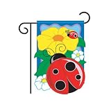 Ladybug Garden Flag