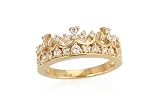 Vermeil Cubic Zirconia "Regal" Crown Ring by Crislu, Size 8