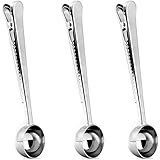 Coffee Scoop, Danibos 3pc Coffee Scoop/Spoon with Bag Clip - Stainless Steel