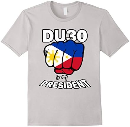 Men's Duterte t shirts, Duterte For President Philippines DU30 Small Silver