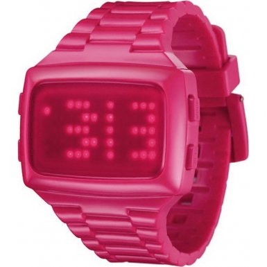 LED LED-PK-STP Unisex Digital Pink Dial And Pu Strap Watch