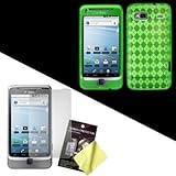 Green Diamond Flex-Gel Soft Case / Skin / Cover & LCD Screen Guard / Protec ....