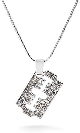 Double Edge Razor Blade Barber Necklace (Silver)