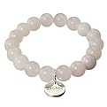 Sterling Silver "Sister" Charm & Rose Quartz Stretch Bracelet