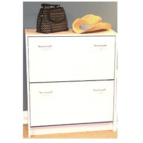 Double Shoe Cabinet-White by 4D Concepts