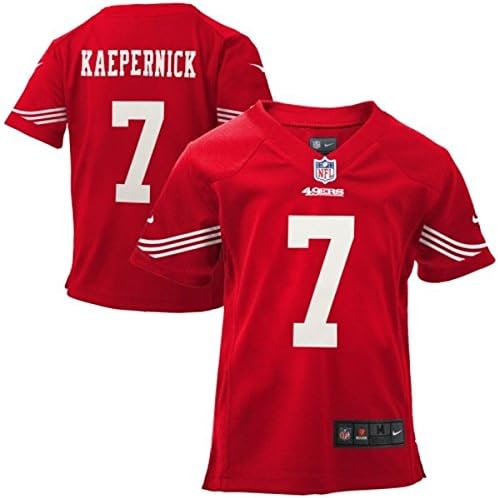 Colin Kaepernick San Francisco 49ers NFL KIDS Red Game Screen Print Jersey 4 (Small)
