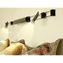 Dual BLACK Adjustable Cordless Reading Spot Lamps -for the bedroom wall or office.