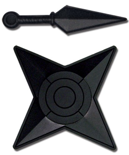 41mppDy3P7L naruto shippuden: kunai knife and shuriken weapon pvc anime pin set