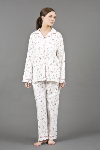 Ladies Floral 100% Cotton Nightwear Pyjama Suit Twill Weave