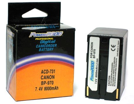 Power2000 ACD 731 8000mAh Lithium Ion Battery for Canon BP 970 BP970G