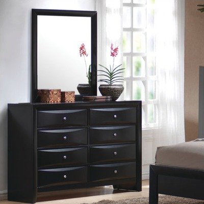 Briana Dresser and Mirror in Black