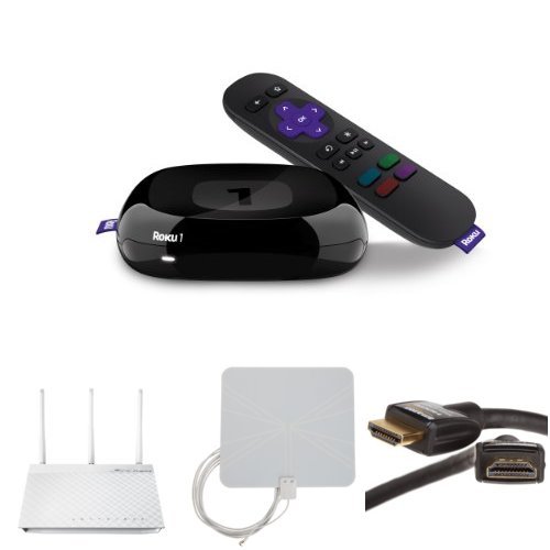 Roku Basic Cut-the-Cord Bundle (Includes: Router, Antenna, Roku Streaming Media Player, and HDMI Cable)