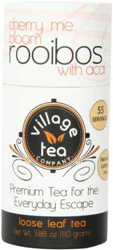 Village Tea Company Cherry Me Bloom Rooibos with Acai Loose Leaf Tea, 3.88-Ounce Canisters (Pack of 2)