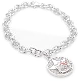 Hello Kitty Superstar White Sapphire and Diamond Sterling Silver Charm Bracelet