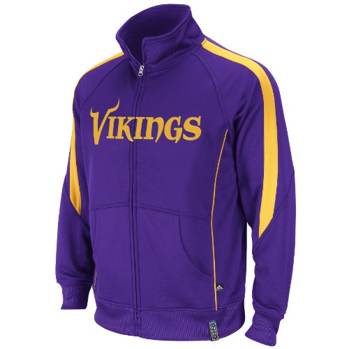 NFL Men's Minnesota Vikings Tailgate Time Track Adult Long Sleeve Full Zip Track Jacket (Regal Purple/Yellow Gold, Large)