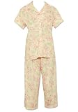 Karen Neuburger Beachcomber Girlfriend Shortsleeve Crop Cream Pajamas
