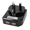 Black Dual USB MAINS 2A / 10w (fast) Heavy Duty Ouput Power Adapter Charger Plug ideal for Tablets, MP4/3 Players, iPods, iPhone 5, iPhone 4S, Apple iPad, iPad Mini, Mobile Phones, Androids, Tomtom, Navman, Blackberry, Samsung, Google, Nexus, HTC and Digital Cameras - Camcorders etc
