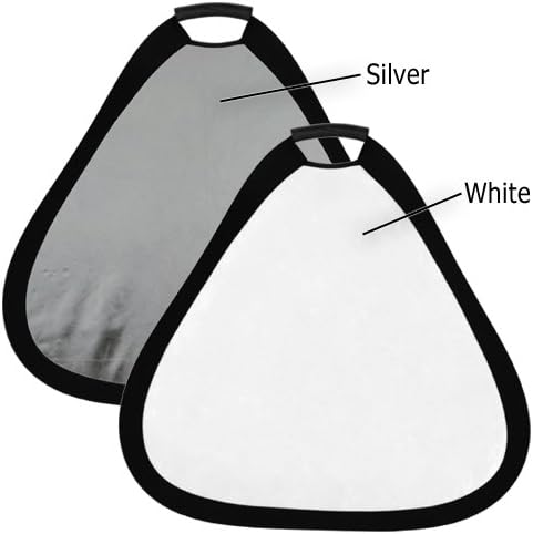 Fotodiox 2-in-1 Teardrop Reflector, 22" Silver White 2-in-1 Collapsible Disc