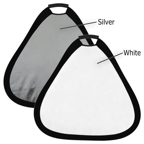 Fotodiox 2-in-1 Teardrop Reflector, 22" Silver White 2-in-1 Collapsible Disc