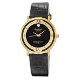 Buy Armitron Mens 204312BKGPBK Diamond Accented Gold-Tone Dress with Black Leather Strap Watch by Armitron