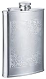 Matte Floral Design Hip Flask 8 oz.