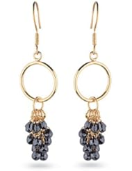 7.50-8.50 Cts Black Diamond Briolette Earrings in 18K Yellow Gold