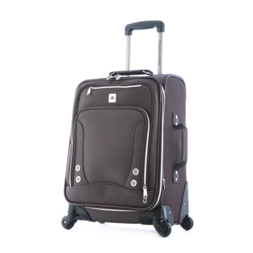 Olympia Luggage American Airline Skyhawk Expandable Carry On Bag Brown 