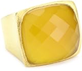 Wendy Mink Cocktail Hour Square Yellow Calcite Ring, Size 7