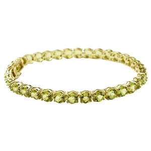 10k Yellow Gold Peridot Bracelet, 7 by