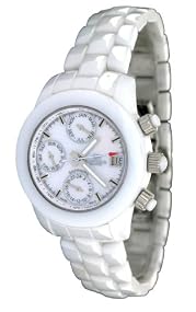 Oniss #ON795-L Women's Multi Function 3 Dial White Ceramic Watch