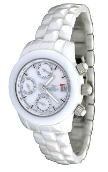 Oniss #ON795-L Women's Multi Function 3 Dial White Ceramic Watch