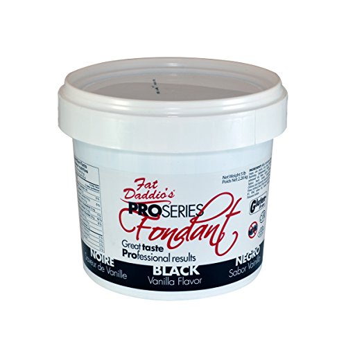 Black Vanilla Fondant 1/2lbs by Fat Daddios