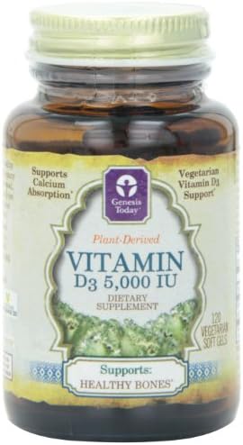 Genesis Nutrition Today Vitamin D3 5,000 IU Supplement, 120 Count
