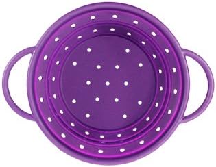Silicone Collapsible Colanders Strainer Set Colour Purple Size L - M - S + Free Tupperware Square A-way 250ml