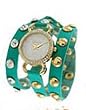 Geneva Designer Inspired Leather Wrap Watch Teal