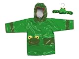Kidorable Regenmantel Frosch/Frog, Größe 80/86, grün, mit Holzkleiderbügel