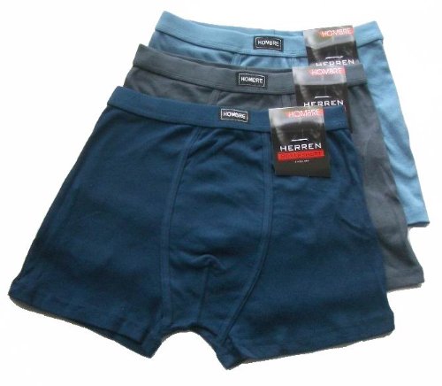 3er Pack klassische Boxershorts von Hombre in Jaquard Qualität, 100 % Baumwolle in 5 Größen