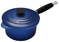 Le Creuset Enameled Cast-Iron 1-1/4-Quart Precision Pour Saucepan with Cover, Cobalt Blue