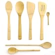 7 Piece Bamboo Cooking Utensil Set 4 Spoons, 2 Turners and a Mini Spoon