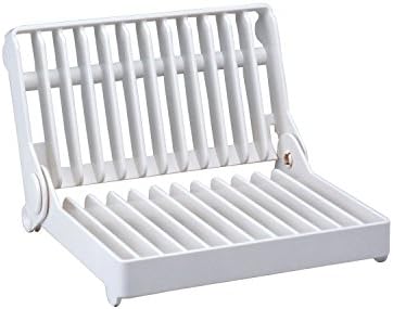 Kitchen Foldable Dish Plate Drying Rack Organizer Drainer Plastic Storage Holder - White