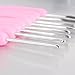 Icibgoods 2.5-6mm Hooks 8 Sizes 14cm Pink Soft Handle Aluminum Knitting Crochet Hooks for DIY Dolls Clothes Decoration