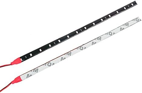 GQE LED Car Strip 30cm 15SMD 3528 Waterproof HighPower 12V Daytime Running Light Auto Decorative Flexible Strip Light DRL (5 pcs, Red)