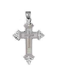 Clevereves 14K White Gold Pendant Cross 7.5 - Gram(s)