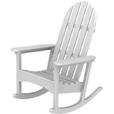Adirondack Rocking Chair, All Weather Poly Lumber (Color-White)