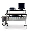 Leda Home Furnishing DP088G29 Innovex Computer Desk - Black Glass