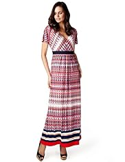 Per Una Deep V-Neck Abstract Print Maxi Dress