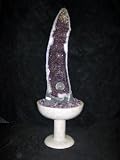 Aqua Amethyst Geode Fountain With Light And Crystal Sphere.