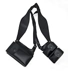 Double-sided Shoulder Holster Style Wallet with secure Removable Billfold, Ideal for Mobile Cell Phone/smart Phone, High-tech Gear, Electronic Games and Hand-held Gaming Devices, Travel Pack or Sling Bag, Id, Credit Card, and Document Protection