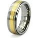 Ridged Edge Gold Plated Titanium Ring (Sizes 8-12)